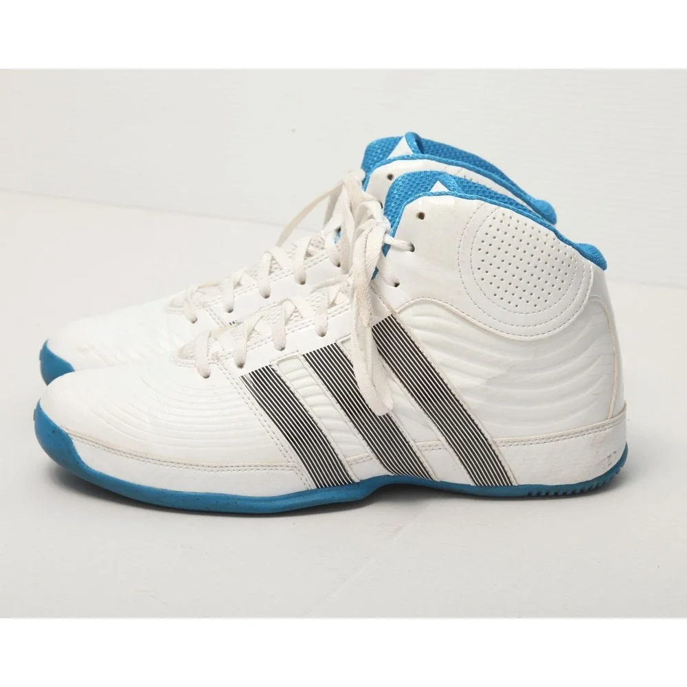 Adidas Commander TD 4 Men's 8.5 White Blue High Top Basketball Shoes